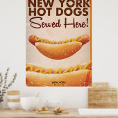 New York Hot Dog Vintage poster (Keuken)