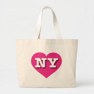 New York Hot Pink Heart - Ik hou van NY Grote Tote Bag