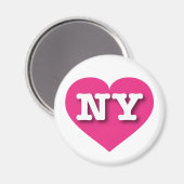 New York Hot Pink Heart - Ik hou van NY Magneet (Voorkant / Achterkant)