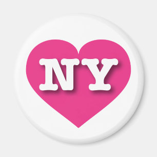 New York Hot Pink Heart - Ik hou van NY Magneet