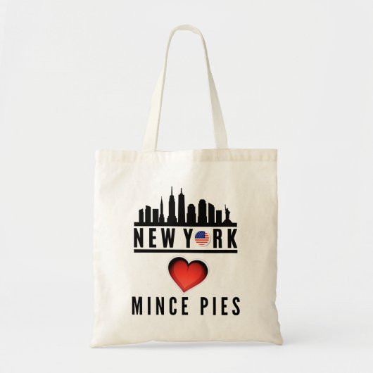 New York houdt van Mince Pies stadsgezicht Tote Bag (Voorkant)