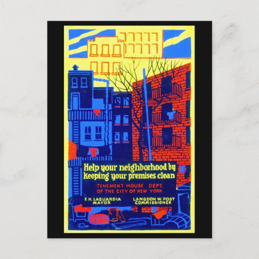 New York Huisvesting Poster Feestdagenkaart (Voorkant)