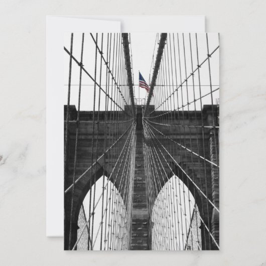 New York Huwelijk NYC Brooklyn Bridge Kaart (Achterkant)