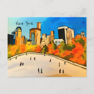 New York Ice Rink Central Park Briefkaart