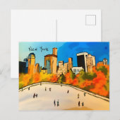 New York Ice Rink Central Park Briefkaart (Voorkant / Achterkant)