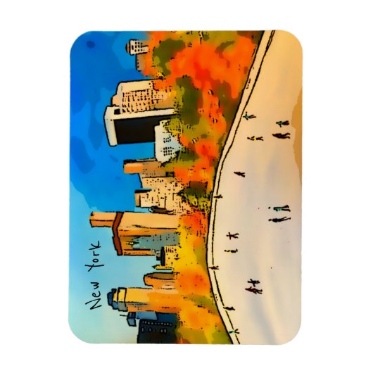 New York Ice Rink Central Park Magneet (Verticaal)
