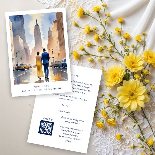 New York Iconic Building Cute Cityscape Wedding Save The Date