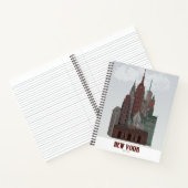 New York in Clouds - Donkerrood en groen Notitieboek (Binnen)