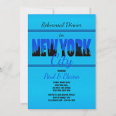 New York in de blauwe uitnodiging (Voorkant)