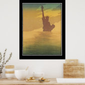 New York in de mist Vintage Poster (Keuken)