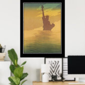 New York in de mist Vintage Poster (Thuiskantoor)
