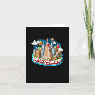 New York in de Verenigde Staten Sticker Kaart