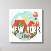 New York in design Canvas Afdruk (Voorkant)
