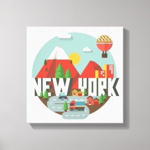 New York in design Canvas Afdruk