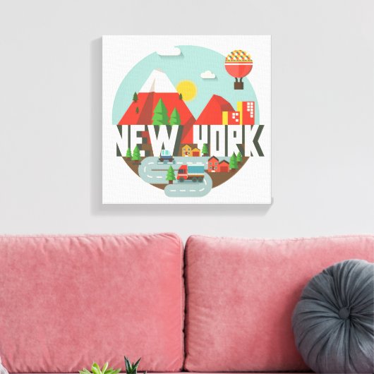 New York in design Canvas Afdruk (Insitu (Woonkamer))