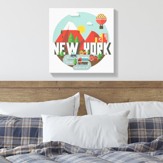 New York in design Canvas Afdruk (Insitu (Slaapkamer))