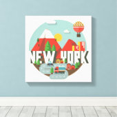 New York in design Canvas Afdruk (Insitu (Houten vloer))