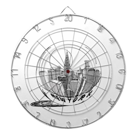 New York in een glazen bol Dartbord (Voorkant)