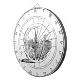 New York in een glazen bol Dartbord (Voorkant Rechts)