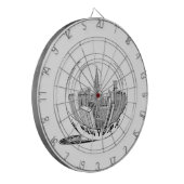 New York in een glazen bol Dartbord (Voorkant Links)