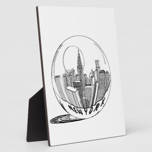 New York in een glazen bol Fotoplaat (Zijkant)