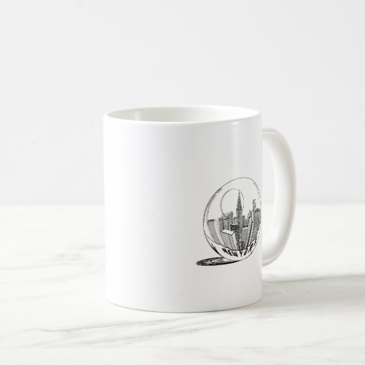 New York in een glazen bol Koffiemok (Voorkant rechts)