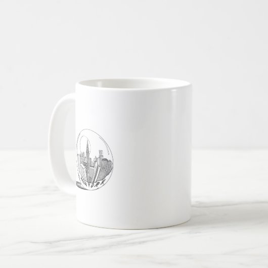 New York in een glazen bol Koffiemok (Voorkant links)