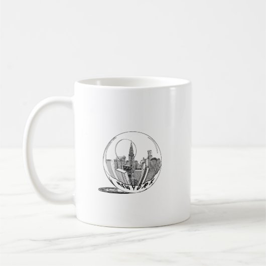 New York in een glazen bol Koffiemok (Links)