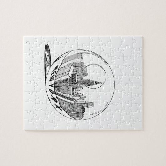 New York in een glazen bol Legpuzzel (Horizontaal)