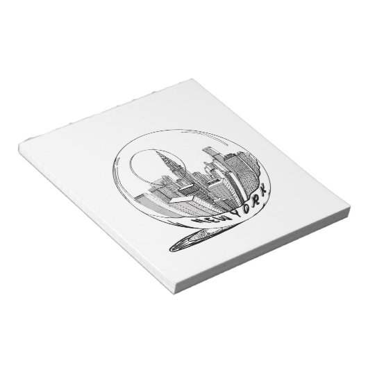 New York in een glazen bol Notitieblok (Schuin)