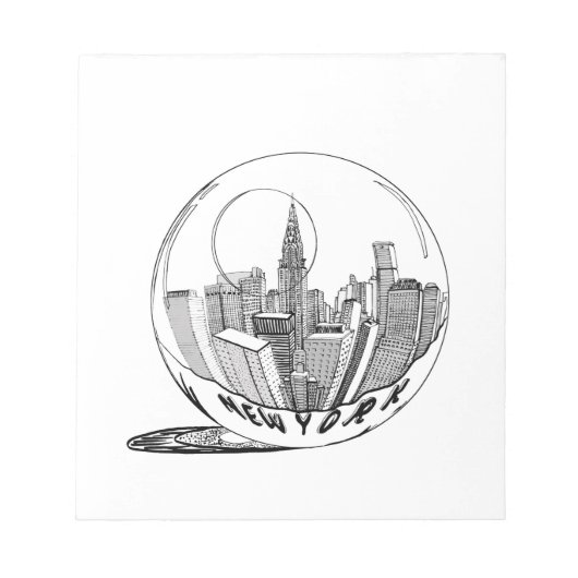 New York in een glazen bol Notitieblok (Voorkant)
