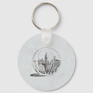 New York in een glazen bol Sleutelhanger