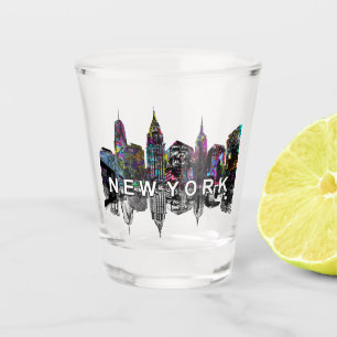 New York in graffiti Shot Glass Glas