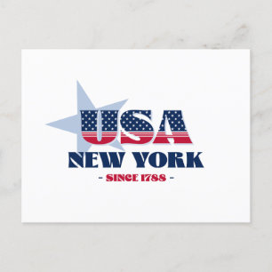 New York in rood, wit en blauw Briefkaart