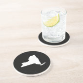 New York in wit en zwart Zandsteen Onderzetter (Zijkant)