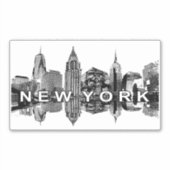 New York in zwarte inkt Sticker (Voorkant)