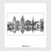 New York in zwarte inkt Sticker (Vel)