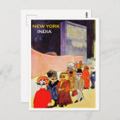 New York India, poster Briefkaart (Voorkant / Achterkant)