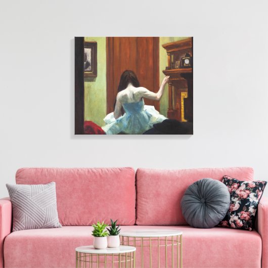 New York Interior | Edward Hopper | Canvas Afdruk (Insitu (Woonkamer))