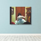 New York Interior | Edward Hopper | Canvas Afdruk (Insitu (Houten vloer))