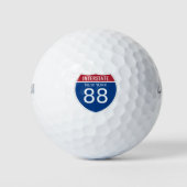 New York Interstate 88 Sign Golfballen (Voorkant)