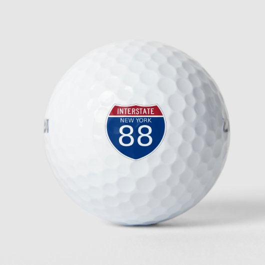 New York Interstate 88 Sign Golfballen (Voorkant)