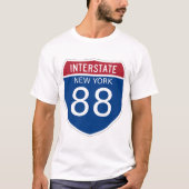 New York Interstate 88 Sign T-shirt (Voorkant)