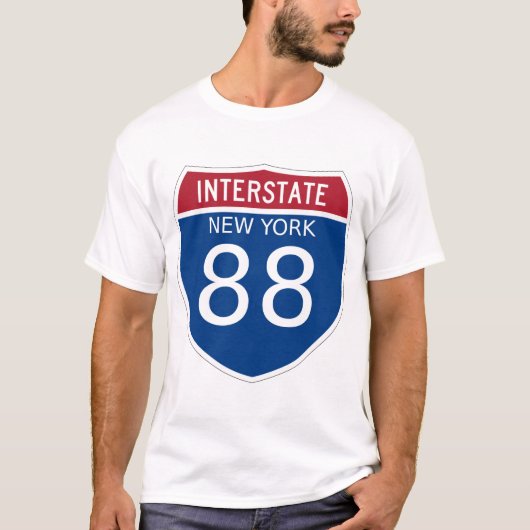 New York Interstate 88 Sign T-shirt (Voorkant)