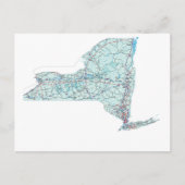New York Interstate Map Briefkaart (Voorkant)