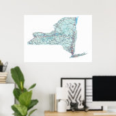 New York Interstate Map Print (Thuiskantoor)