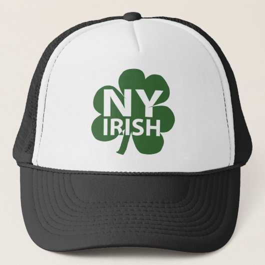 New York Irish Shamrock Trucker Hat Pet (Voorkant)