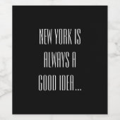 New York is altijd een goed idee Wijn Etiket (Enkel label)