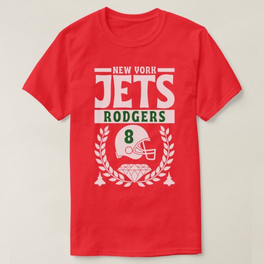 New York Jets Aaron Rodgers 8 Amerikaanse editie T-shirt (Design voorkant)