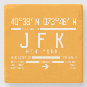 New York JFK International Airport Code Stenen Onderzetter